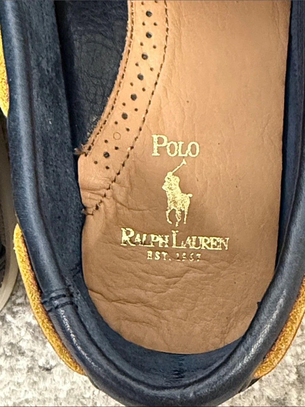 NWT Polo by Ralph Lauren Men’s Navy Leather Barnard Boat Shoes